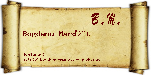 Bogdanu Marót névjegykártya